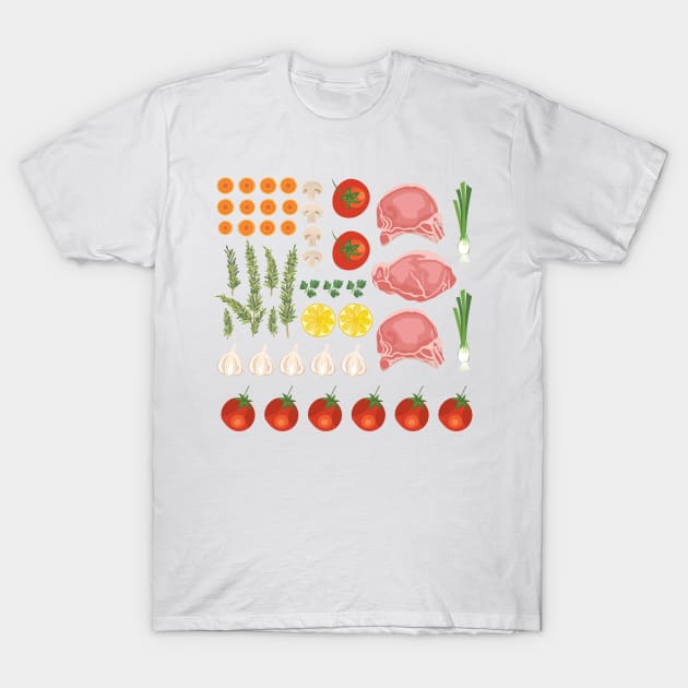 Veggie Flat Lay T-Shirt by SWON Design